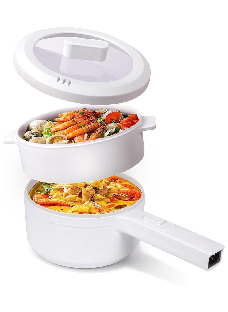 Denx Primo Plus Electric Heating Pot 2L with Steamer, 1200W, Non-Stick, Adjustable Temperature, Auto Shut-Off, Compact Design - Image 1