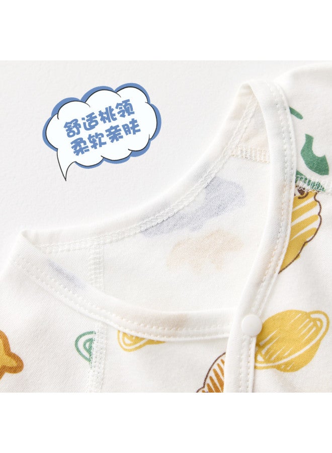 Doxiluka Newborn Baby Clothes, Four-season Pure Cotton Long-sleeve Tie-front Infant Bodysuit, Diagonal Closure Monk Suit, A-class Baby Clothing For Newborns - Image 3