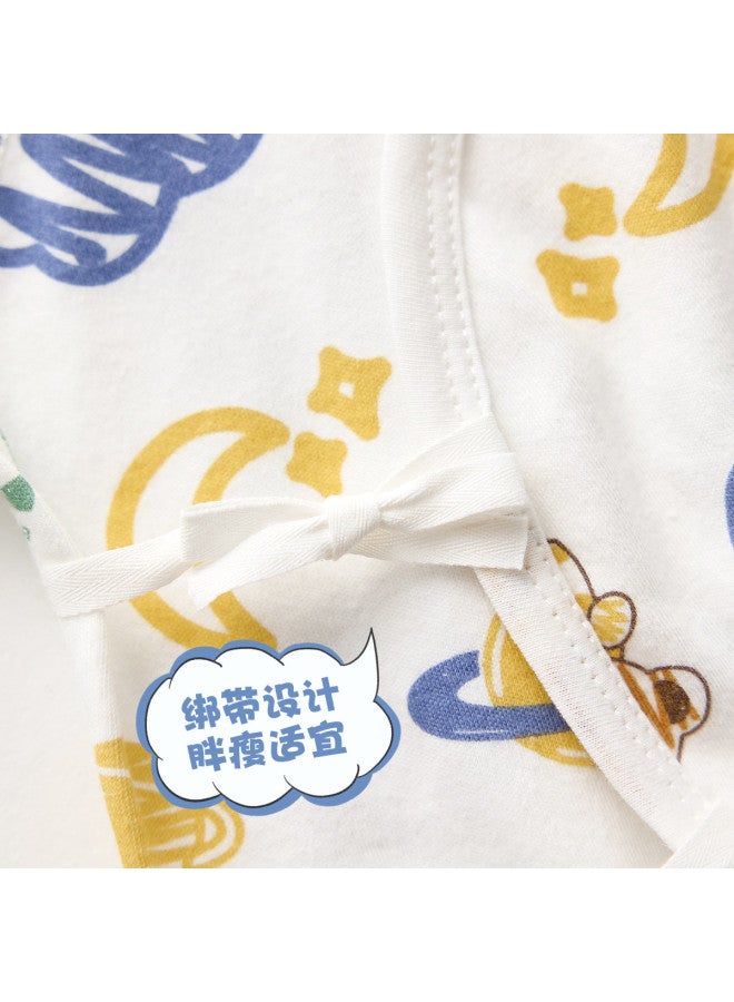 Doxiluka Newborn Baby Clothes, Four-season Pure Cotton Long-sleeve Tie-front Infant Bodysuit, Diagonal Closure Monk Suit, A-class Baby Clothing For Newborns - Image 4