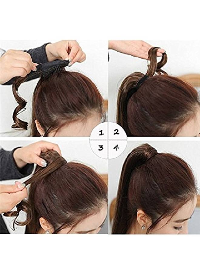 FUT Wrap Around Ponytail One Piece Clip In Curly Pony Tial Hair Extensions 18Inch 90G For Girl Lady Women Bleach Blonde - Image 5