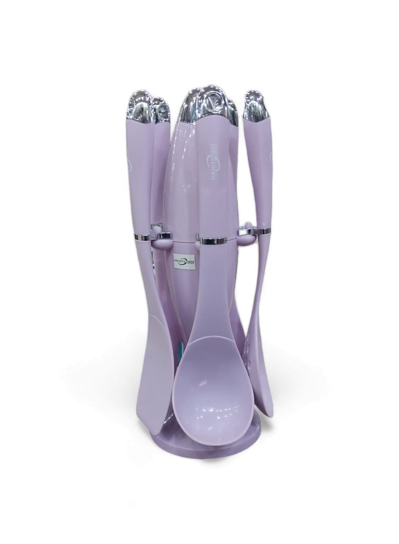 Silicone distribution set 5 pieces + 1 holder - LIGHT PURPLE  - Image 1