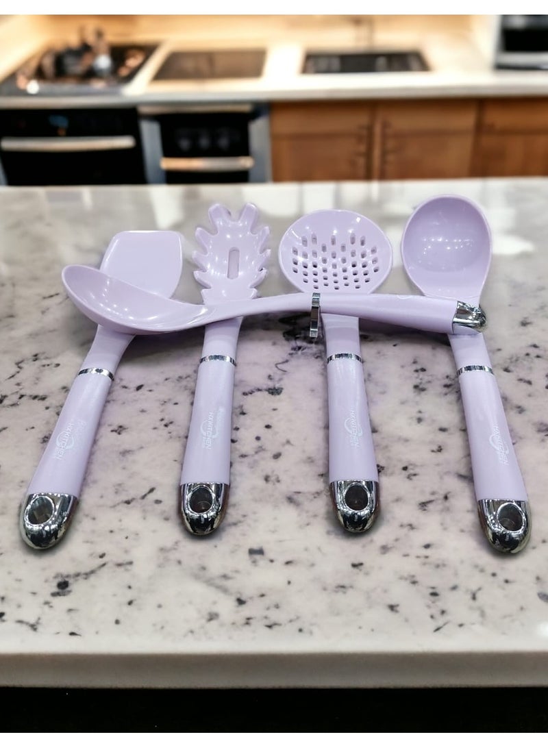 Silicone distribution set 5 pieces + 1 holder - LIGHT PURPLE  - Image 2