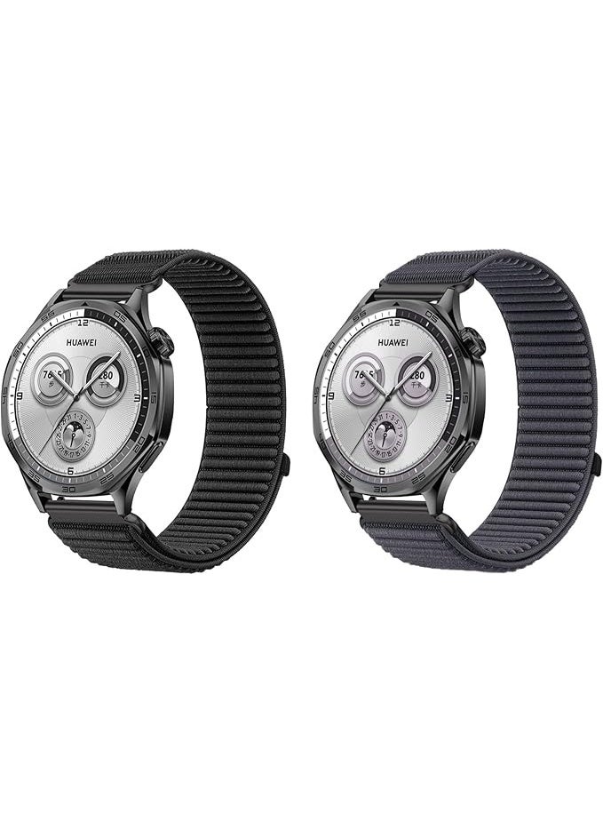 Nylon Bands Compatible with Huawei Watch GT6/GT5/Ultimate 2/Ultimate/GT4/GT4 Pro/GT3/Watch 4/4 Pro/Watch 3/3 Pro 46mm, Elastic Breathable Nylon Loop Wrist Strap 22mm - Image 1
