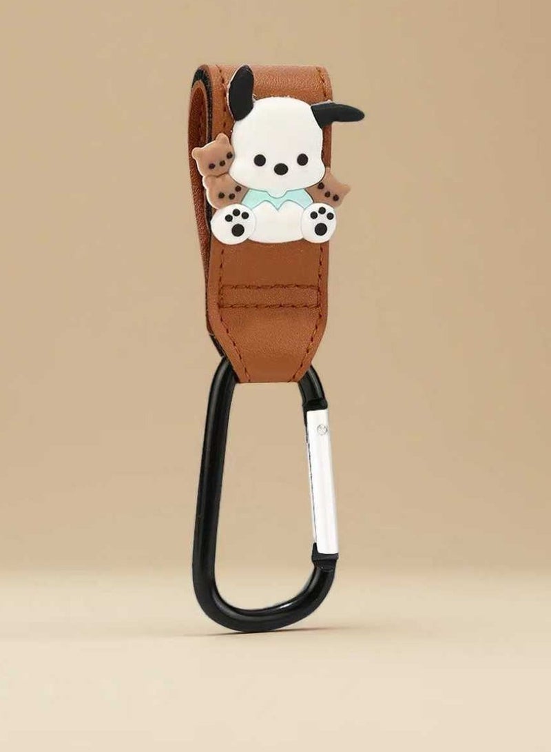 2 Pack Baby Stroller Hooks, Bag Hooks For Hanging Diaper Bags, Leather Fabric Carabiner Practical Sturdy Portable Tool, Suitable for Bicycles, Shopping Carts, Pet Carts Etc - Image 3
