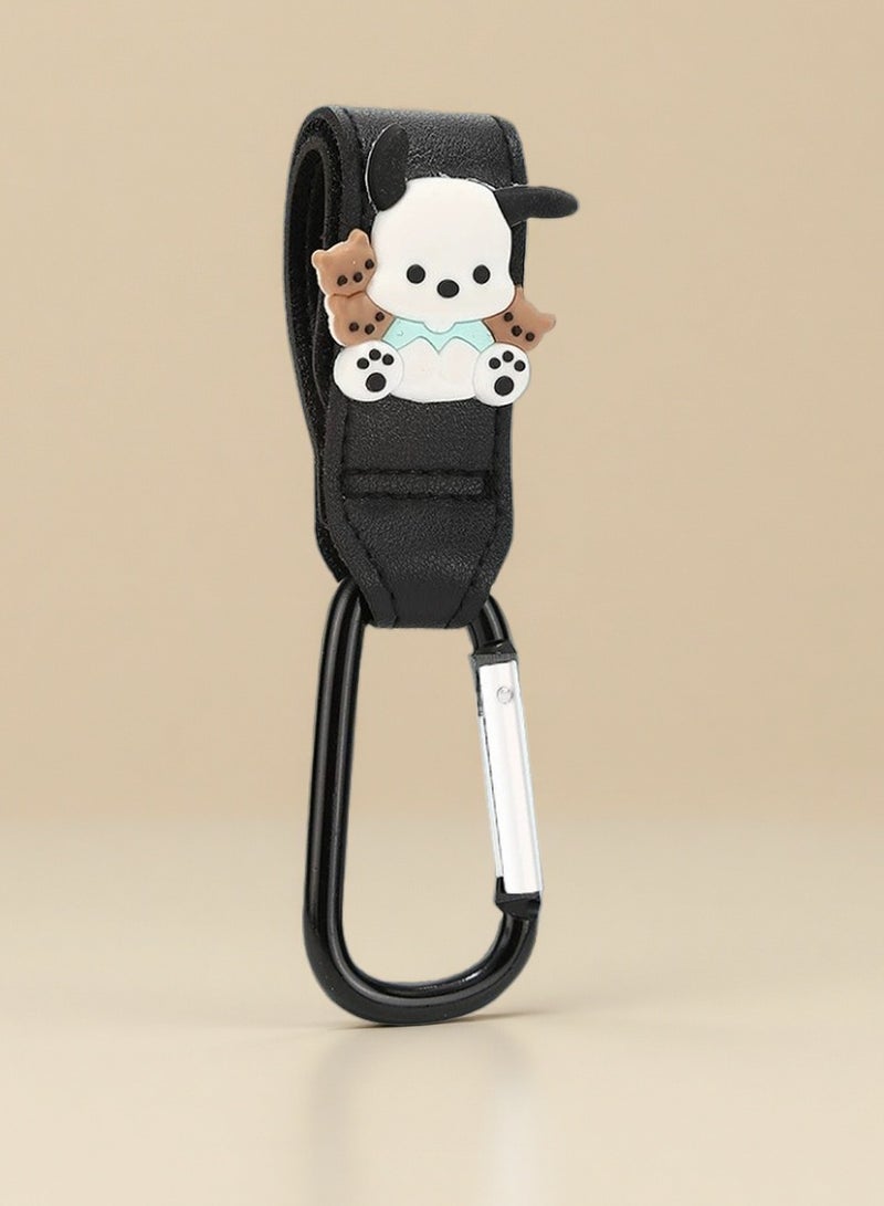2 Pack Baby Stroller Hooks, Bag Hooks For Hanging Diaper Bags, Leather Fabric Carabiner Practical Sturdy Portable Tool, Suitable for Bicycles, Shopping Carts, Pet Carts Etc - Image 4