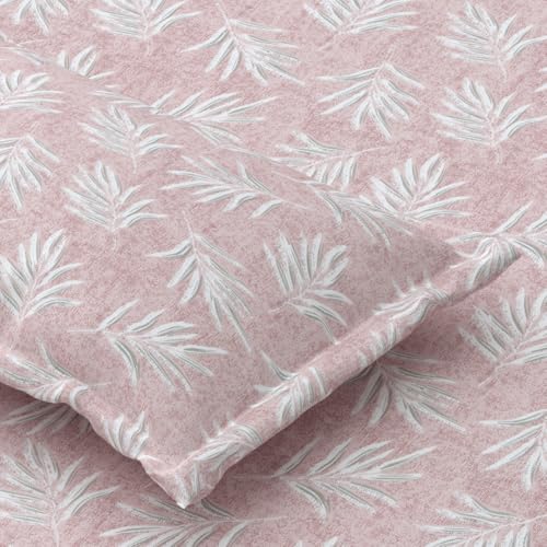 Plumora Single Bed Cotton Bedsheet with 1 Pillow Cover, 100% Pure Cotton Single Bedsheet 60×90 Inches, 240 TC Soft Breathable Leafy Bed Sheet – (Rosette Leaf) - Image 1