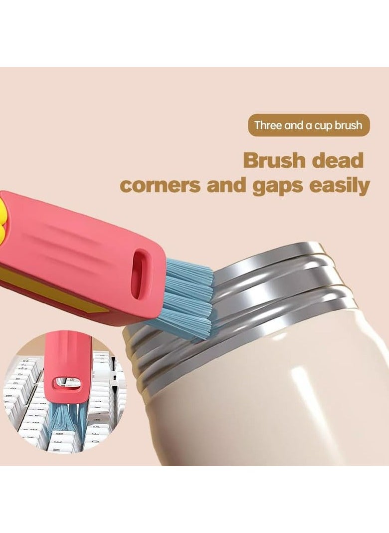 Dominy 3PCS Upgraded 3 in 1 Baby Bottle Brushes,Cup Lid Cleaning Brush, Multifunctional Lid Cleaner Brush, Portable Crevice Cleaning Brush Set for Baby Bottle Gap Tight Spaces  - Image 5