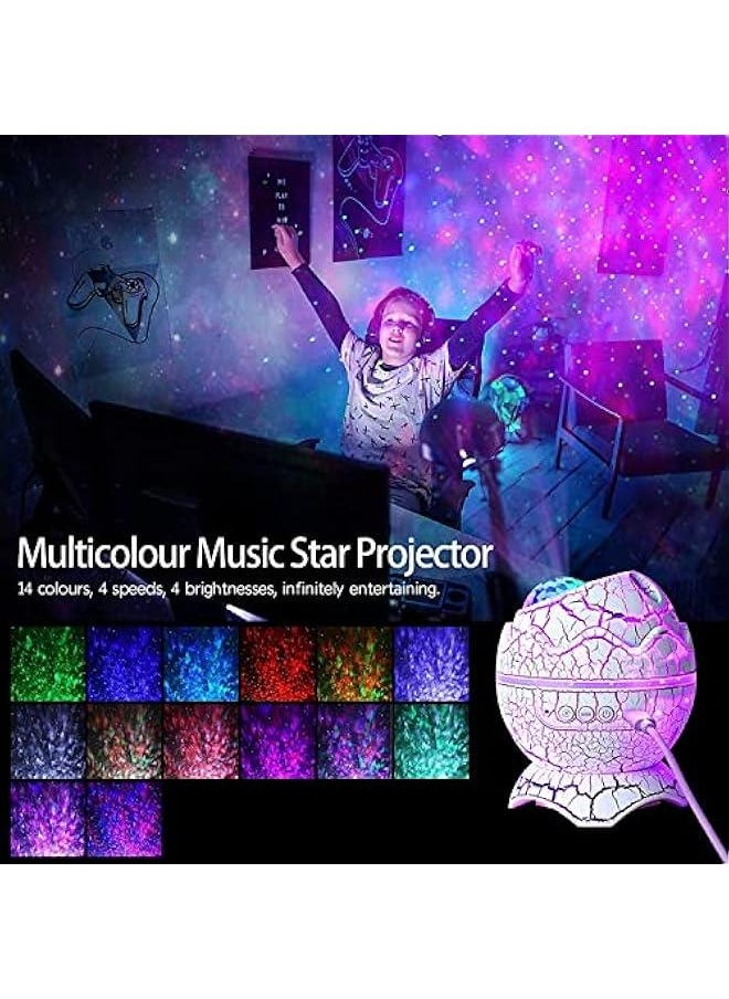 Generic Dinosaur Egg Galaxy Star Projector Starry Light with Wireless Music Player, Night Light with White Noise, Nebula,Timer & Remote Control Best Gift & Decoration for Children's and Adults' Bedroom  - Image 2