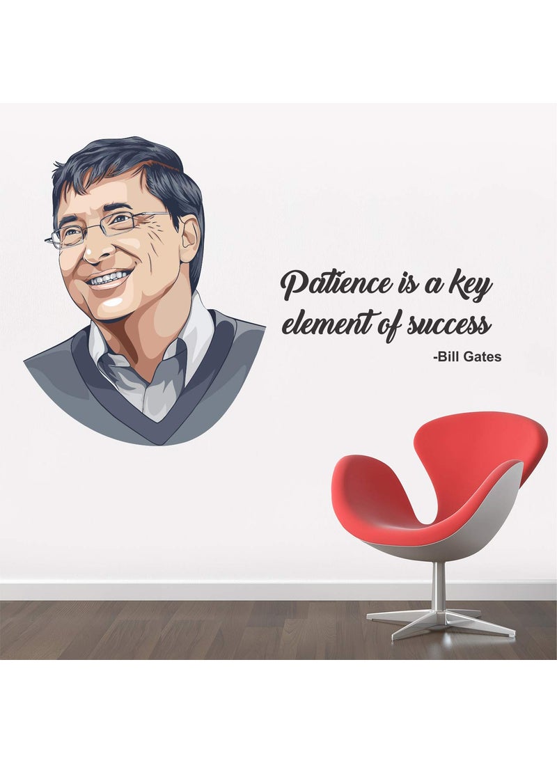 StickMe - StickMe 'Patience is A Key Element of Success - Bill Gates - Inspirational - Motivational - Quotes - Wall Sticker' -SM658 (Multi Colour, Vinyl - 90cm X 56 cm) - Image 1