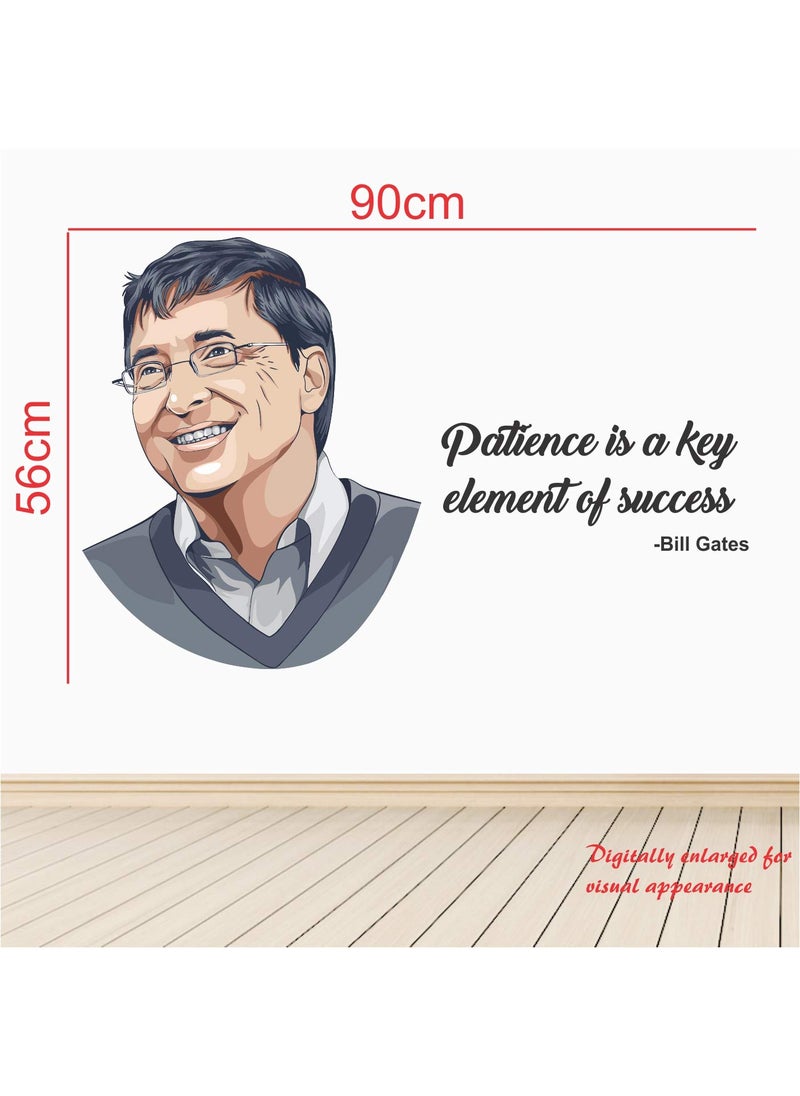 StickMe - StickMe 'Patience is A Key Element of Success - Bill Gates - Inspirational - Motivational - Quotes - Wall Sticker' -SM658 (Multi Colour, Vinyl - 90cm X 56 cm) - Image 1