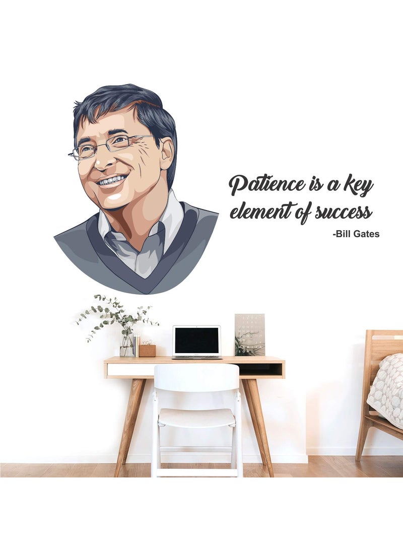 StickMe - StickMe 'Patience is A Key Element of Success - Bill Gates - Inspirational - Motivational - Quotes - Wall Sticker' -SM658 (Multi Colour, Vinyl - 90cm X 56 cm) - Image 1