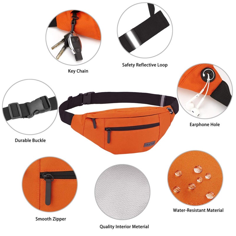 MAXTOP Large Crossbody Fanny Pack Belt Bag with 4-Zipper Pockets Gifts for Enjoy Sports Festival Workout Traveling Running Casual Hands-Free Wallets Waist Pack Phone Bag Carrying All Phones - Image 5