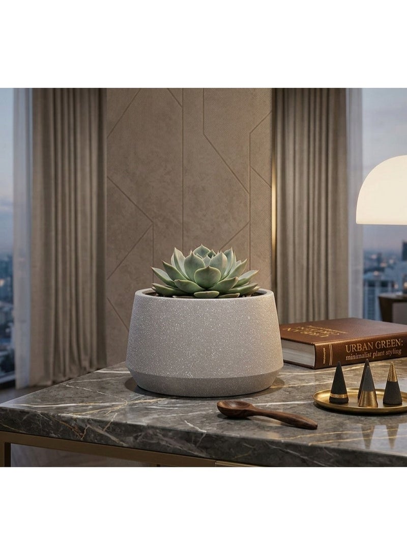 ىمارالد وعاء نباتات متين من إيمارالد للاستخدام الداخلي والخارجي، وعاء زهور للمنزل والحديقة والشرفة والفناء والمكتب، مثالي للنباتات العصارية والأعشاب والزهور والنباتات، وعاء زراعة زخرفي عصري، مادة بلاستيكية، تصميم  أبيض - Image 2