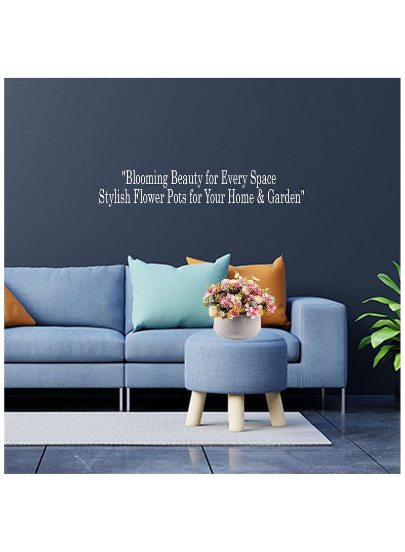 ىمارالد وعاء نباتات متين من إيمارالد للاستخدام الداخلي والخارجي، وعاء زهور للمنزل والحديقة والشرفة والفناء والمكتب، مثالي للنباتات العصارية والأعشاب والزهور والنباتات، وعاء زراعة زخرفي عصري، مادة بلاستيكية، تصميم  أبيض - Image 4