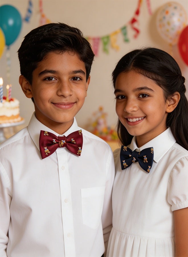 4 Pack Kids Pre Tied Bow Ties Classic Adjustable Neck Bowtie Set for Boys Girls Formal Wedding,Birthday Party,School Uniform,Pageant,Special Occasion Accessories - Image 2