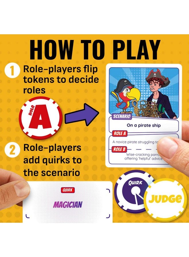 quokka لعبة كواركا للشخصيات للعائلة - لعبة تمثيل وتحسين للأطفال مع 120 سيناريو وبطاقات غريبة - ألعاب مسرح ممتعة لليلة تمثيل | حزمة دراما مهيمنة الأصلية - Image 4