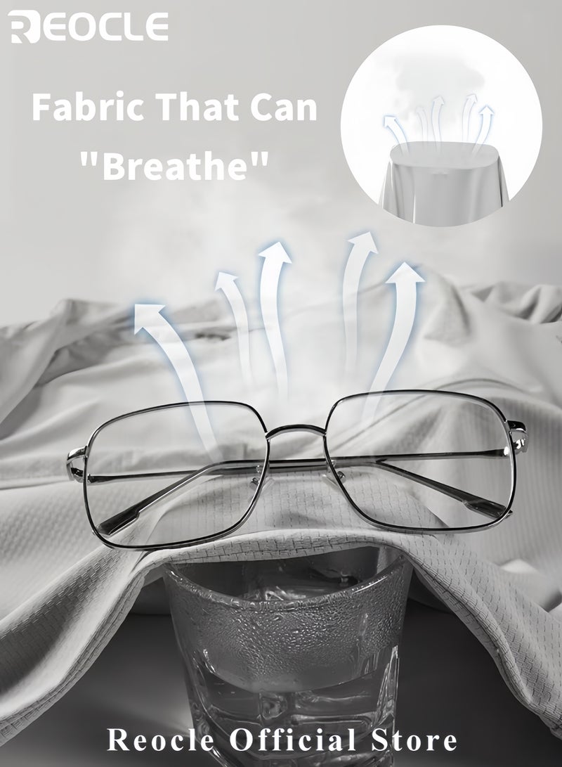 ريوكل ملابس خفيفة للحماية من الشمس للرجال قمصان طويلة الأكمام من حرير الثلج مع قلنسوة ملابس صيد في الهواء الطلق مقاومة للأشعة فوق البنفسجية - Image 3