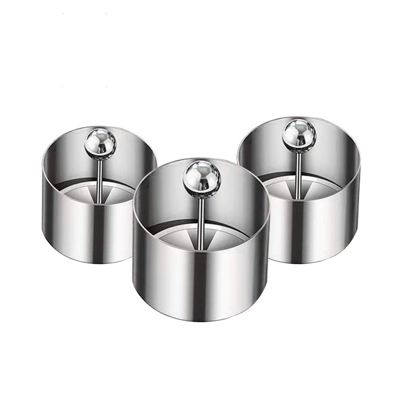 Kofebe Set of 3 - Round Stainless Steel Cake Rings, Mousse Cake Ring Mold with Press Set - Image 1