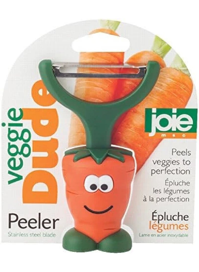 joie - Joie Veggie Dude Peeler – Fun & Ergonomic Vegetable Peeler with Stainless Steel Blade, Easy Grip Handle for Carrots, Potatoes & More - Image 1
