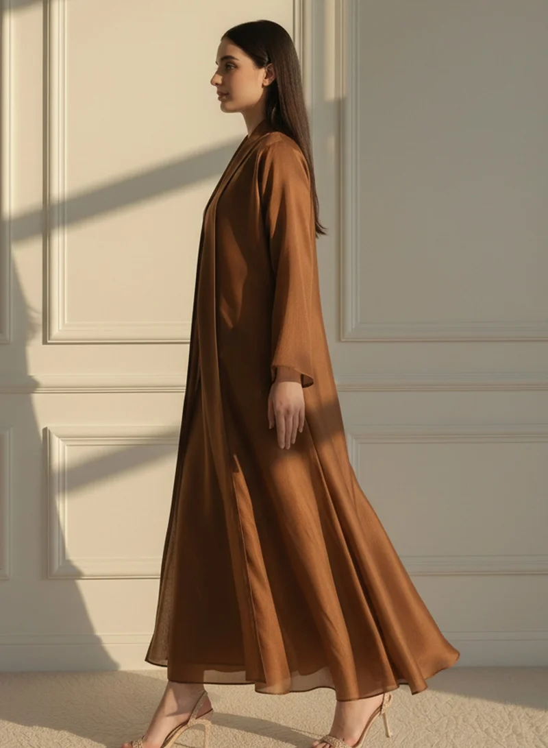 Moistreet Organza Abaya Set with Inner & Headscarf