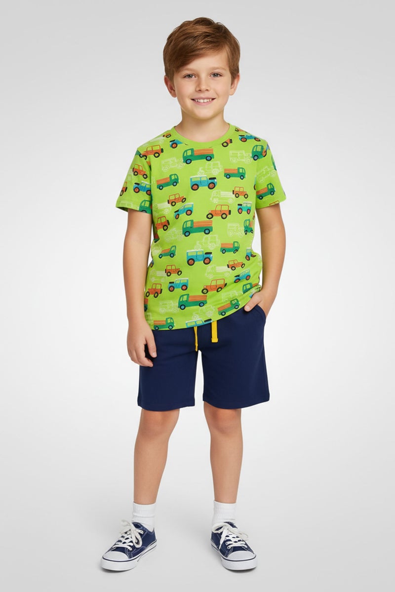Hamleys Kids Boy Crew Neck Short Sleeve Graphic Print T-Shirt, Muticolor - Image 1
