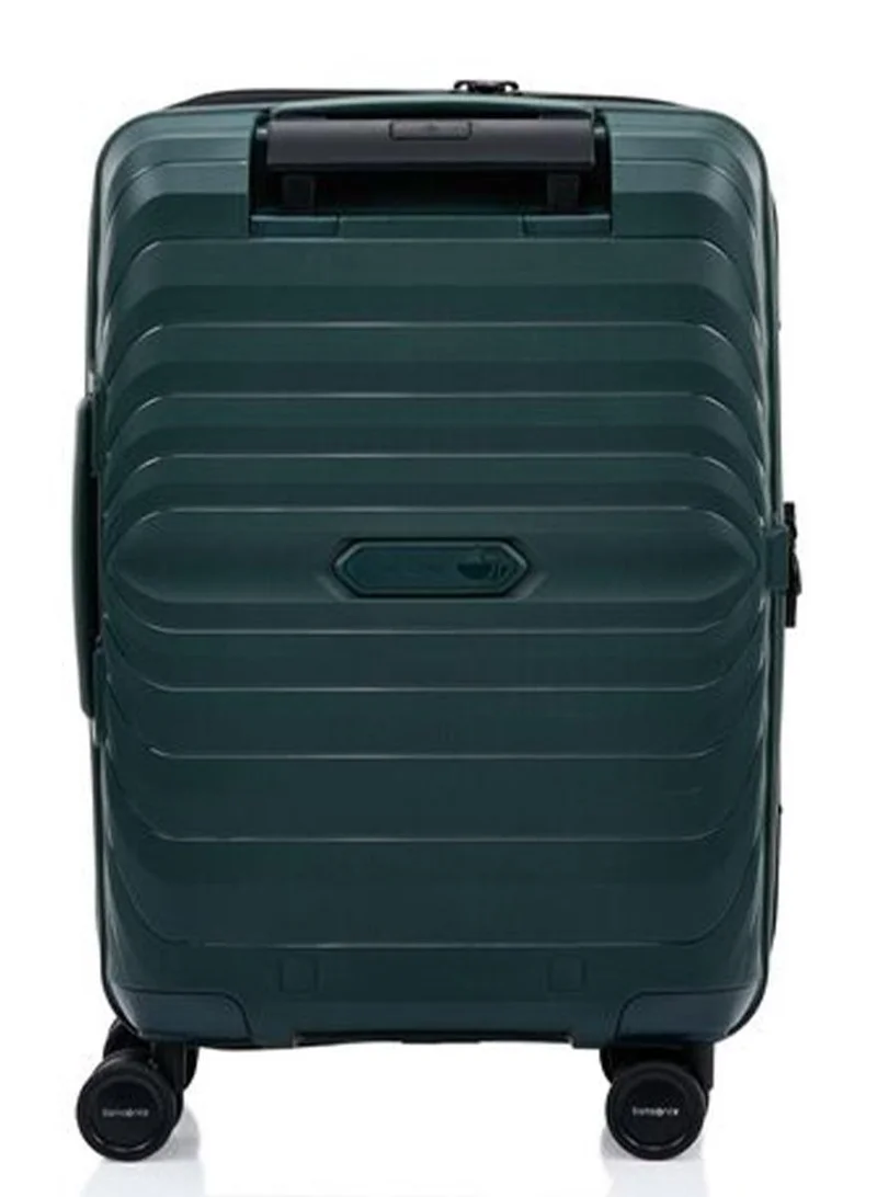 Samsonite 55 octolite neo suitcase cabin size 55 cm / 20 inch, 4 spinner wheels, polypropylene, green|tsa combination lock|expandable|anti-theft secuirty zipper|inner mesh pocket - 3 years international warranty  | Best Price UAE