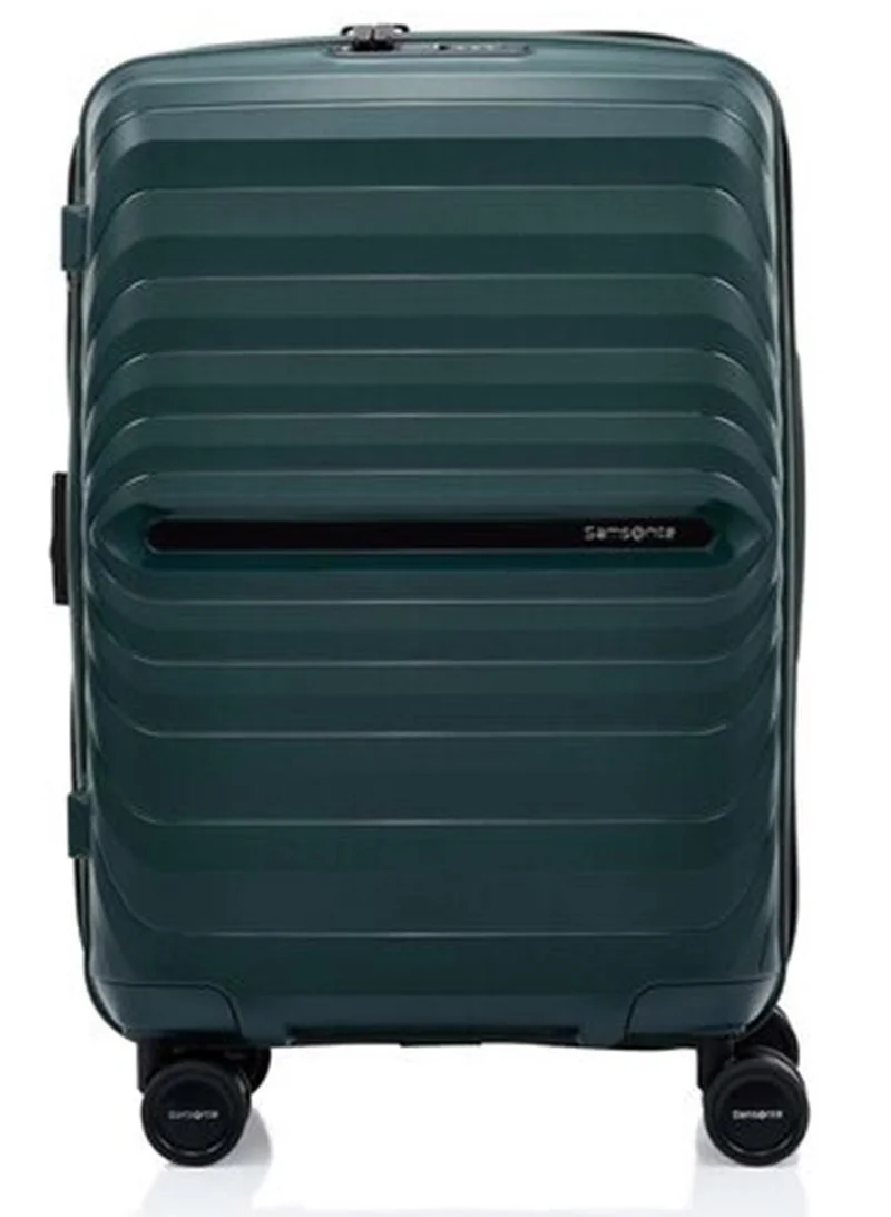 Samsonite 55 octolite neo suitcase cabin size 55 cm / 20 inch, 4 spinner wheels, polypropylene, green|tsa combination lock|expandable|anti-theft secuirty zipper|inner mesh pocket - 3 years international warranty  | Best Price UAE