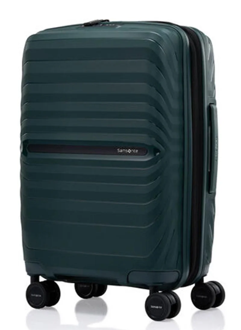 Samsonite 55 octolite neo suitcase cabin size 55 cm / 20 inch, 4 spinner wheels, polypropylene, green|tsa combination lock|expandable|anti-theft secuirty zipper|inner mesh pocket - 3 years international warranty  | Best Price UAE
