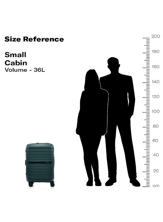 Samsonite 55 octolite neo suitcase cabin size 55 cm / 20 inch, 4 spinner wheels, polypropylene, green|tsa combination lock|expandable|anti-theft secuirty zipper|inner mesh pocket - 3 years international warranty  | Best Price UAE