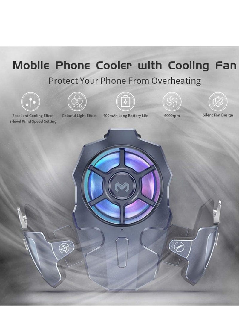 Beauenty Mobile Game Controller Detachable Auto High Frequency Click Mobile Gaming Trigger Fan Cooler,Pubg Gaming Joystick Trigger Gamepad Cooler with Rgb Light  - Image 4