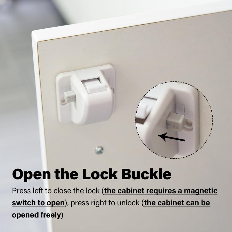 kimitimi 6 Pack Magnetic Cabinet Locks Baby Proofing - Child Safety Cabinet Latch Locks with Adhesive, No Drill or Tools Installation, for Cabinets Drawers Doors - Image 4