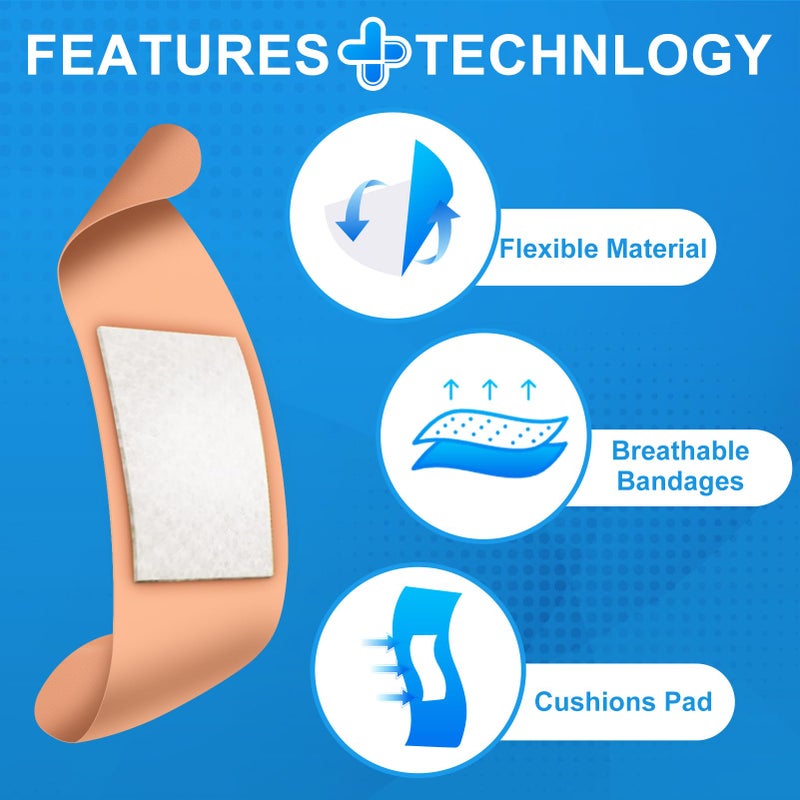 HAPPY CHEERS Bandages Variety Pack - 800 Pcs Assorted Bandages Bulk, Large Adhesive Fingertip Bandage, Waterproof Bandage Breathable for First Aid and Protect Wounds (10 Styles) - Image 5