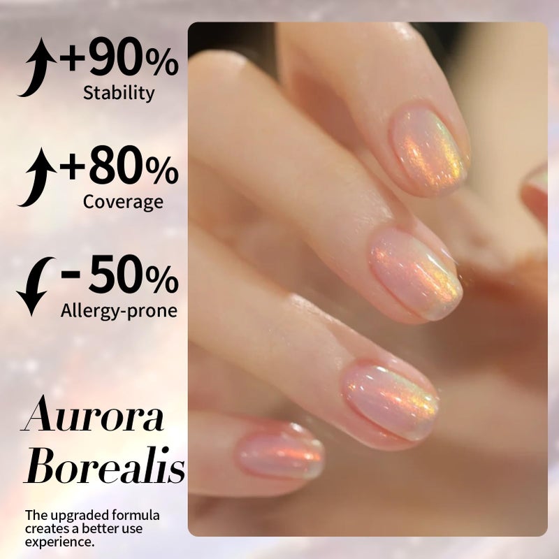 Born Pretty بورن بريتي أورورا جل طلاء الأظافر بريق لامع متلألئ قزحي ربيع صيف جل طلاء أظافر فن المانيكير افعلها بنفسك في المنزل 15ML - Image 5