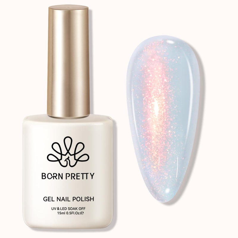 Born Pretty بورن بريتي أورورا جل طلاء الأظافر بريق لامع متلألئ قزحي ربيع صيف جل طلاء أظافر فن المانيكير افعلها بنفسك في المنزل 15ML - Image 1