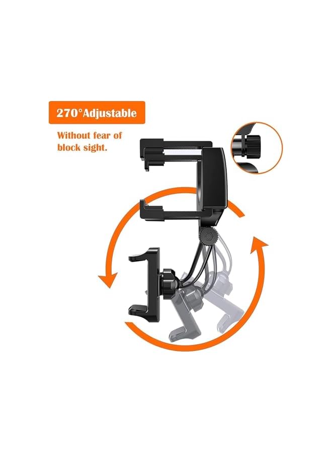 S-TOP Car Rearview Mirror Phone Holder, Multi-Angle Adjustable Smartphone Mount for 4-7 Inch Devices, with 270° Swivel and Secure Spring Clip, Universal Compatibility for Most Vehicles - Image 2