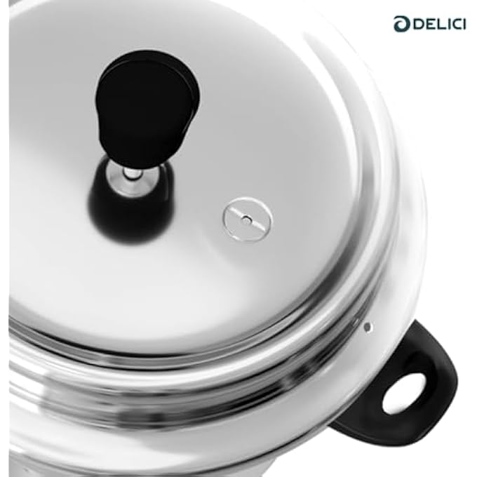 DELICI Dripless 7 Litre Pressure Cooker Adpc7E  5 Year Warranty  Virgin Aluminium Build  Specially Designed Handle  Food Grade Rubber Gasket  Gasket Release System  Quality Pressure Regulator - Image 3