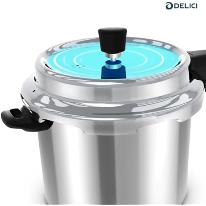 DELICI Dripless 7 Litre Pressure Cooker Adpc7E  5 Year Warranty  Virgin Aluminium Build  Specially Designed Handle  Food Grade Rubber Gasket  Gasket Release System  Quality Pressure Regulator - Image 2