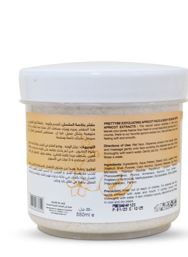 Pretty Be Face and Body Exfoliating Scrub Apricot - 550ml  - Image 2