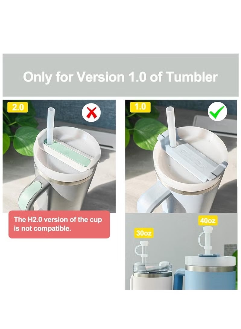 سدادة سيليكون مقاومة للانسكاب ، غطاء من قش السيليكون ، متوافق مع كوب ستانلي 1.0 40 أونصة / 30 أونصة ، بما في ذلك 2 غطاء غطاء من القش ، 2 سدادة انسكاب مربعة و 2 سدادة تسرب مستديرة ، مجموعة من 3 - Image 5