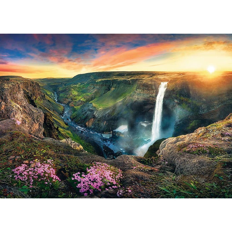 Trefl Hifoss Waterfall Iceland 2000 Piece Jigsaw Puzzle Red 38x27 Print DIY Puzzle Creative Fun Classic Puzzle for Adults and Children from 14 Years Old - Image 3