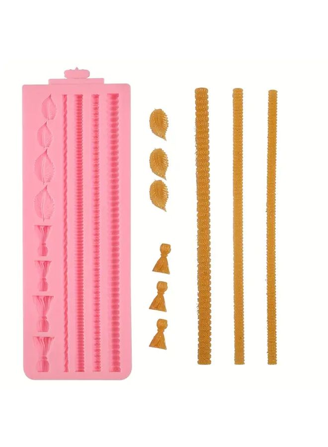 Y234 Hemp Rope Chocolate Fondant Mold Green Leaf Silicone Mold For Baking DIY - Image 1