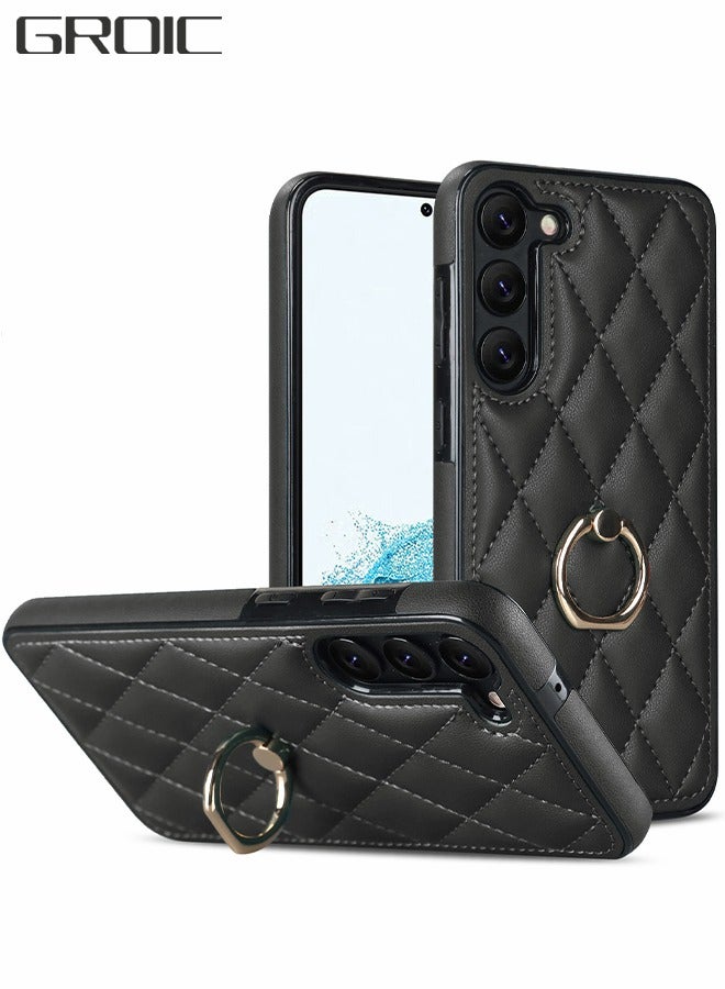 GROIC Compatible with Samsung Galaxy S23 Plus Case,Rhombus Design with Metal Rotation Ring Kickstand Shockproof Protective Phone Cover,Phone Shell for Galaxy S23 Plus 6.6'' - Image 1