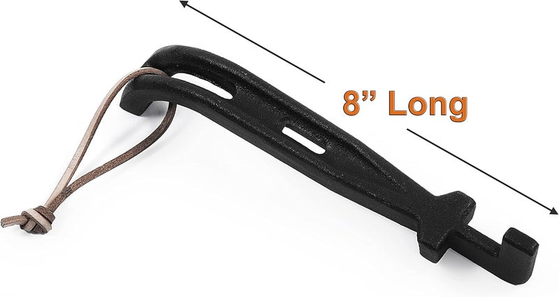 DELSbbq Cast Iron Barbecue Universal Grill Grid Lifter, 8 inch Long hot Surfaces handling Lifter Gripper for Most Charcoal Grills and Gas Grills - Image 4