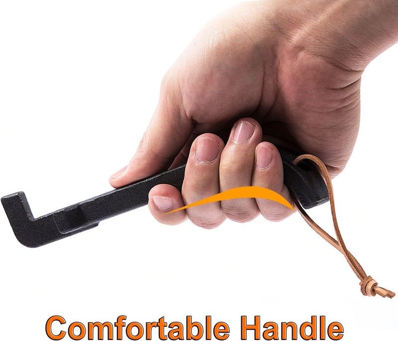 DELSbbq Cast Iron Barbecue Universal Grill Grid Lifter, 8 inch Long hot Surfaces handling Lifter Gripper for Most Charcoal Grills and Gas Grills - Image 3