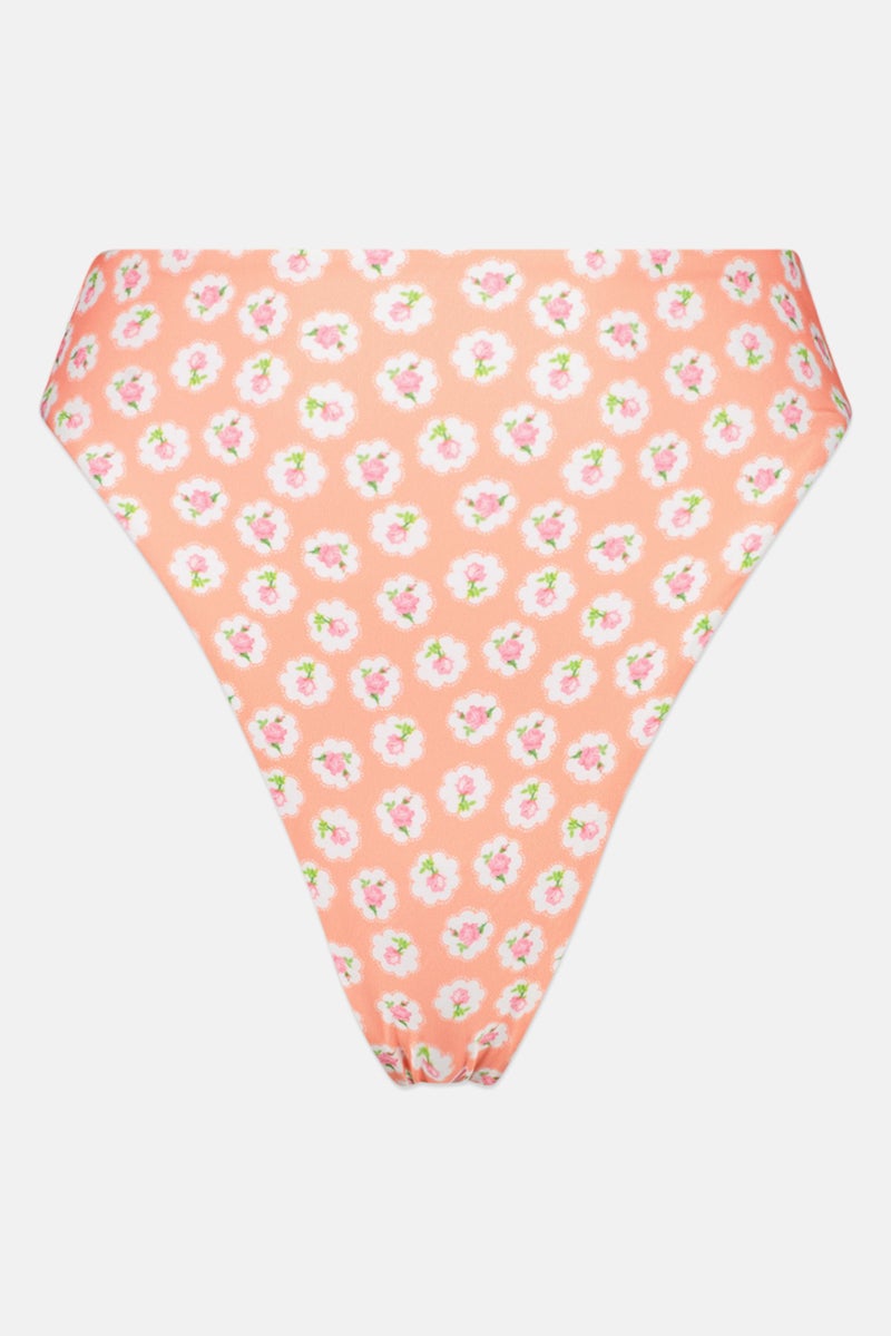 Asos Design Women Floral Print Bikini Bottom, Peach Combo  - Image 1