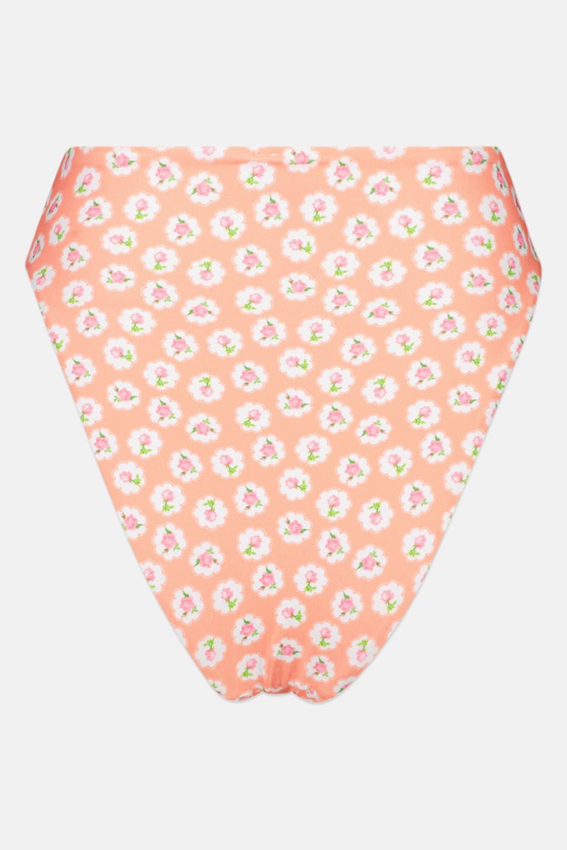 Asos Design Women Floral Print Bikini Bottom, Peach Combo  - Image 2