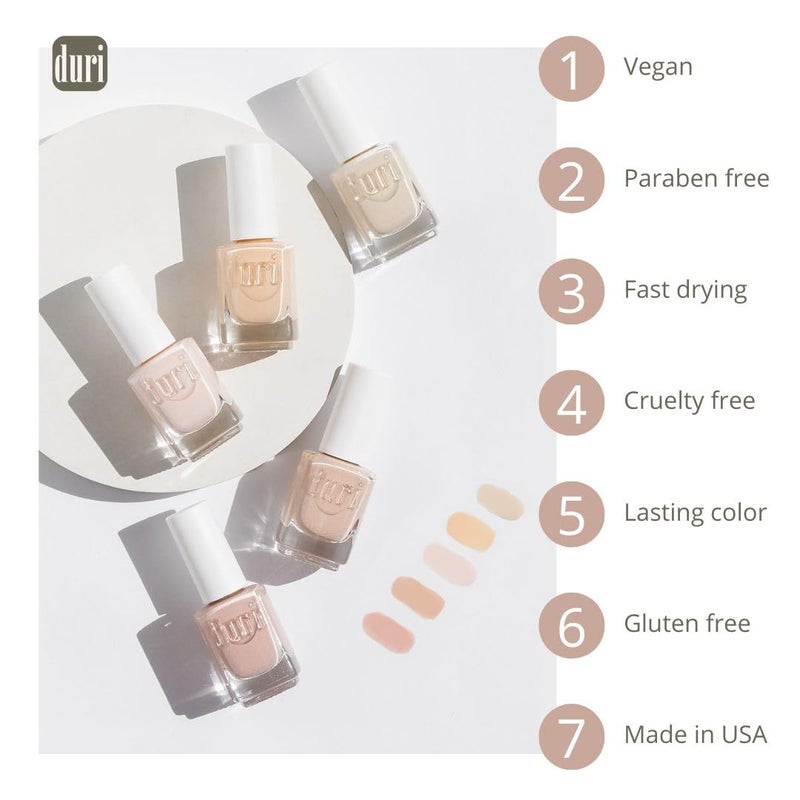 duri Nail Polish, 718 Warm Seduction, Warm Pastel Natural Pink, Full Coverage, 0.45 Fl Oz - Image 2