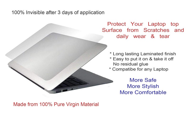 Saco Vinyl Laptop Skins for 14 Inch Compatible for HP Pavilion x360 Convertible 14-dh Series, HP Notebook 14s-dk,14-dq, 14s-er Series Sticker for 14 Inch Laptop (Top Guard) - Transparent - Image 4