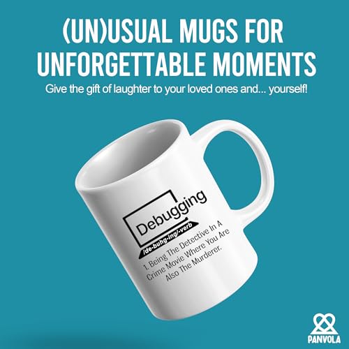 Panvola Debugging Funny Quote Coffee Mug for Programmer Computer Programming Engineering Coder IT Ceramic Cup (11 oz) - Image 2