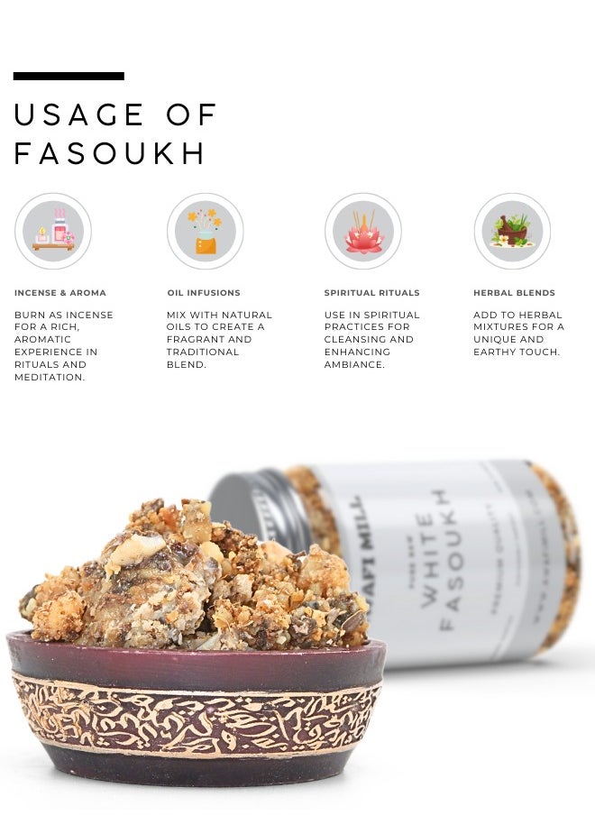 Awafi Mill AWAFI MILL White Fasoukh | Natural Resin | Traditional Aromatic & Spiritual Use  - Image 5